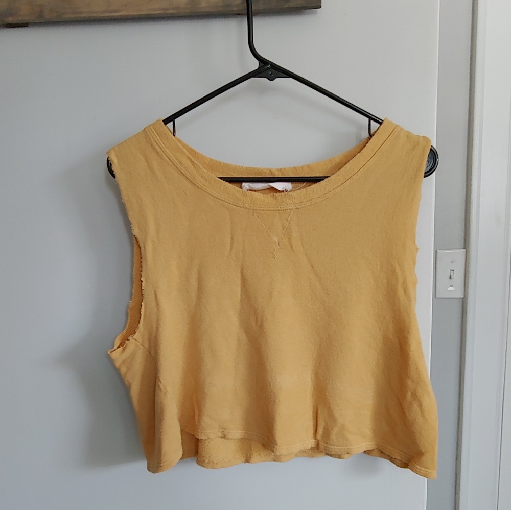 Vintage mustard yellow crop top
